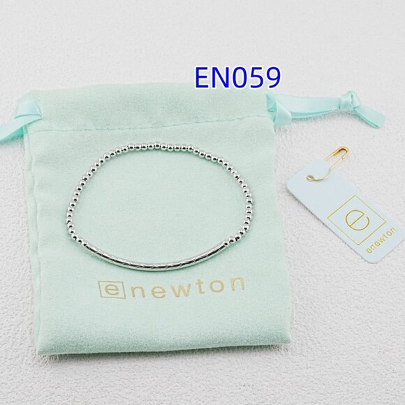 Enewton Platinum Faceted Curved Tube Bead Bracelet